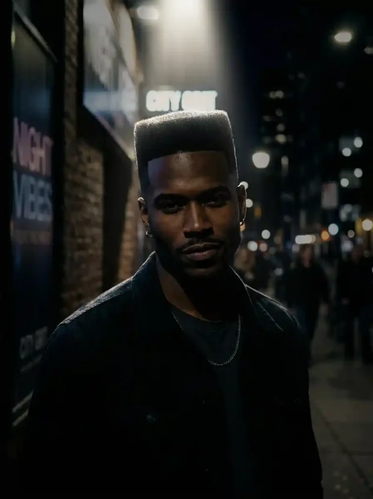 The High Fade With Flat Top Defines Diamond Face Angles