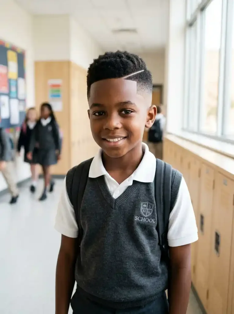 The High Skin Fade with Hard Part — Sharp and School Ready