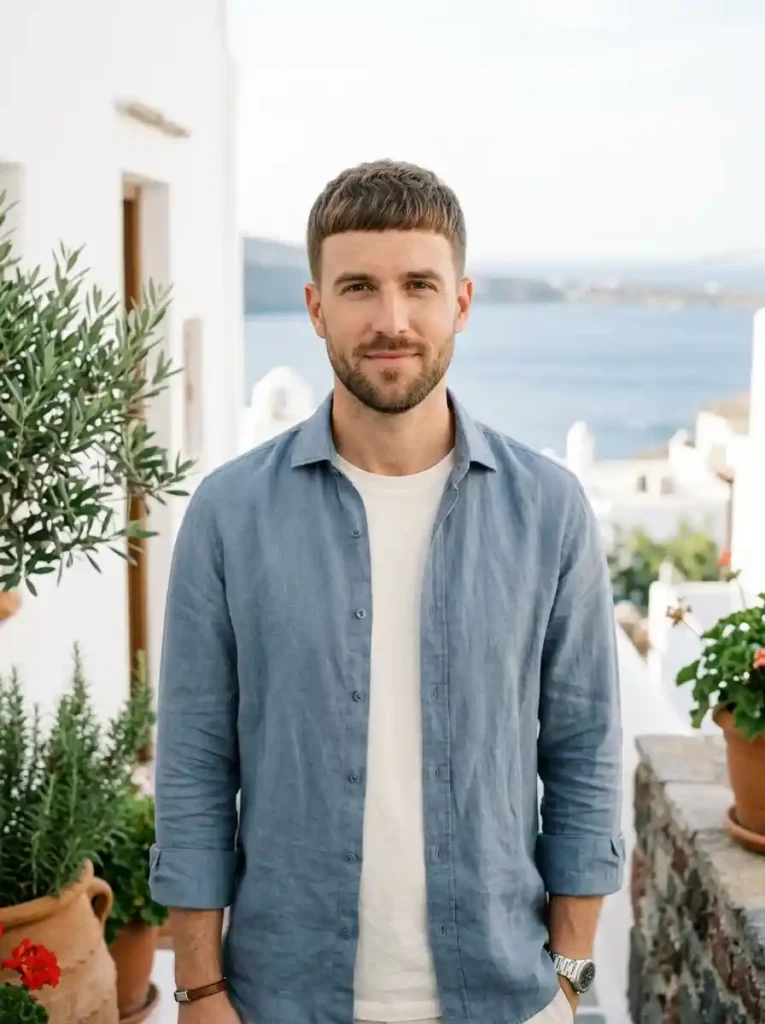23 Hairstyles for Men With Thin Hair That Add Instant Volume 3 The Modern Caesar — Front Coverage That Creates Fullness