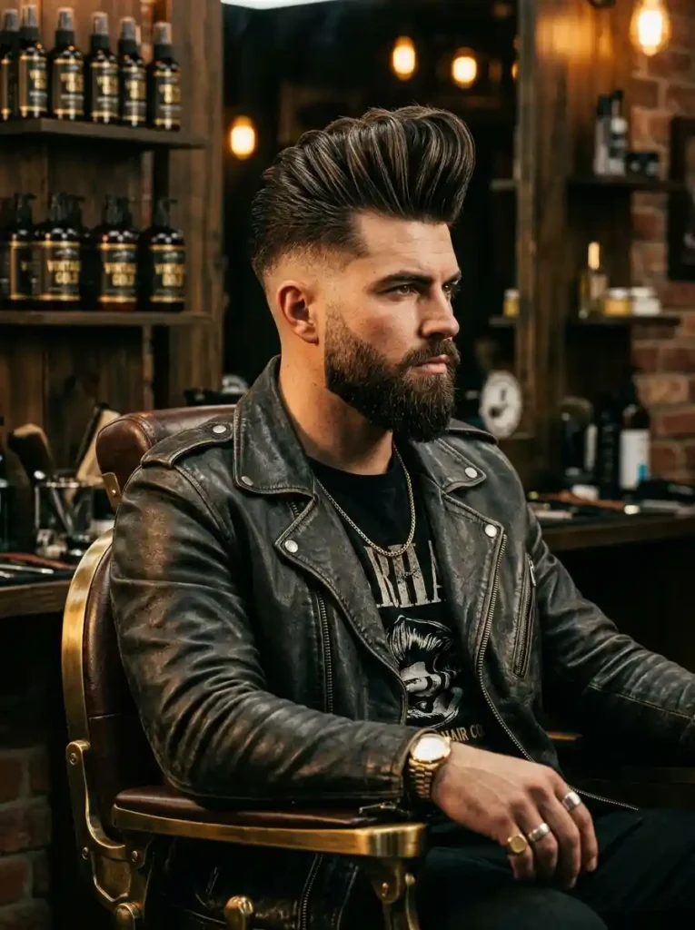 The Pompadour Fade — Volume Drama and Clean Edges
