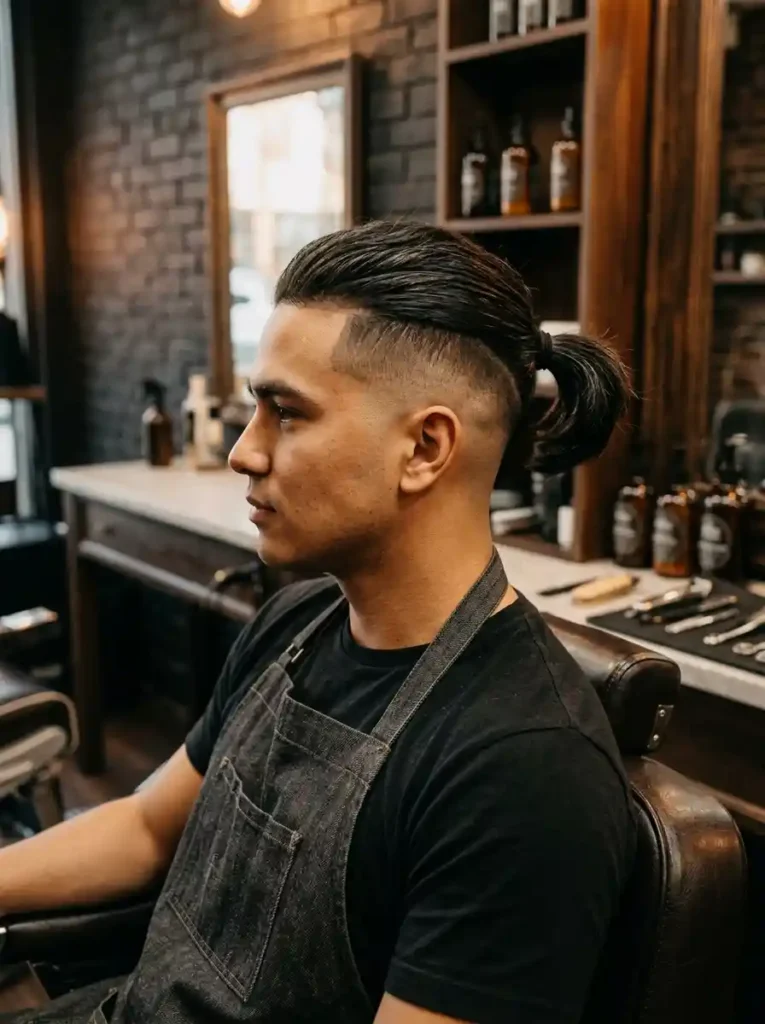 21 Mens Ponytail Hairstyles That Blend Style and Confidence 4 The Ponytail with Fade Sides — Two Worlds Perfectly United