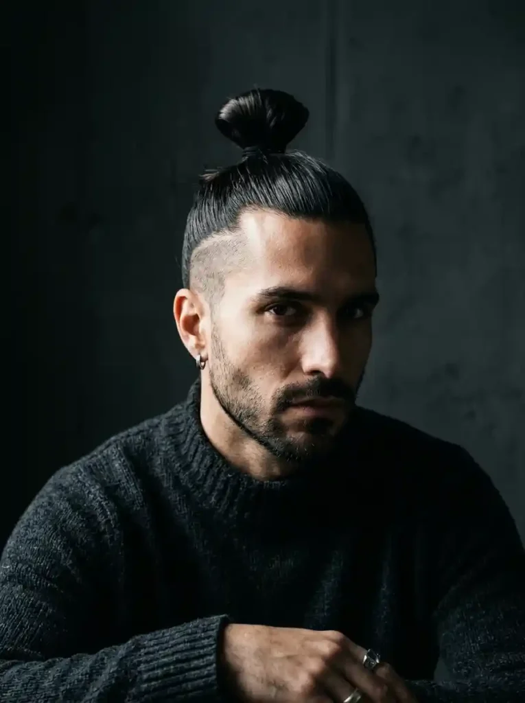 21 Mens Ponytail Hairstyles That Blend Style and Confidence 11 The Samurai Inspired Topknot Ponytail — Ancient Tradition Modern Confidence