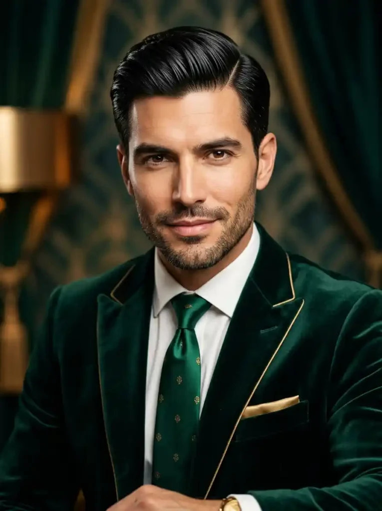 The Sharp Side Part Showcases Diamond Face Cheekbones