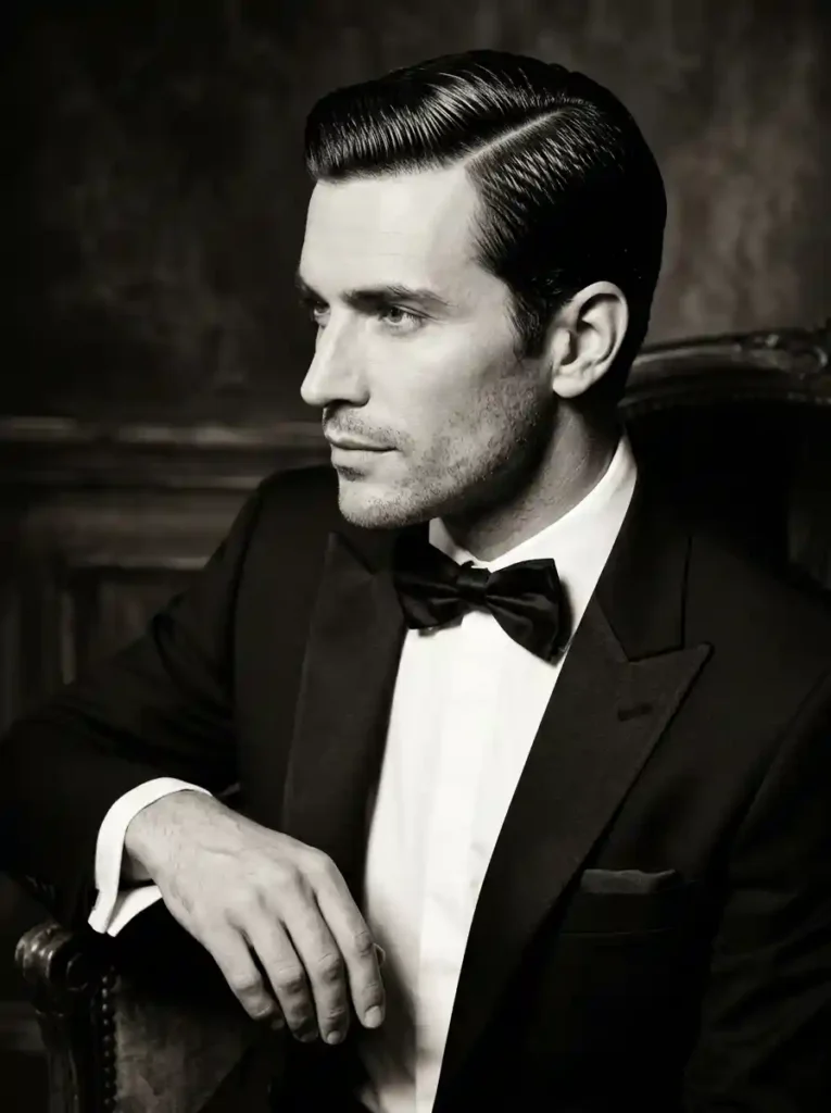 The Side Part Slick Back Brings Old Hollywood Glamour