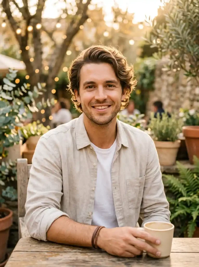 The Side Part With Natural Waves Enhances Oval Face Charm