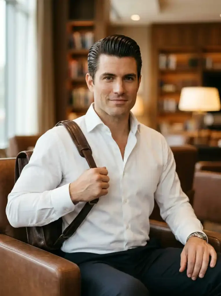 23 Pompadour Hairstyles Men Love for Timeless Style 5 The Slick Back Pompadour That Means Business