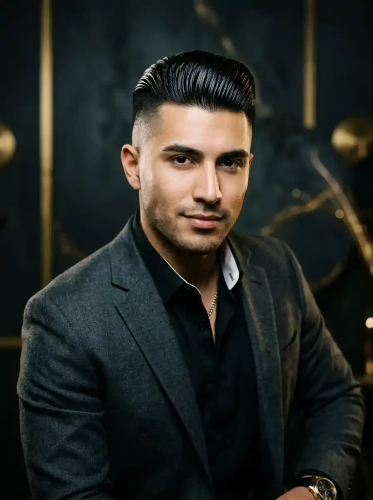 The Slicked Back Undercut Elongates Oval Faces Beautifully