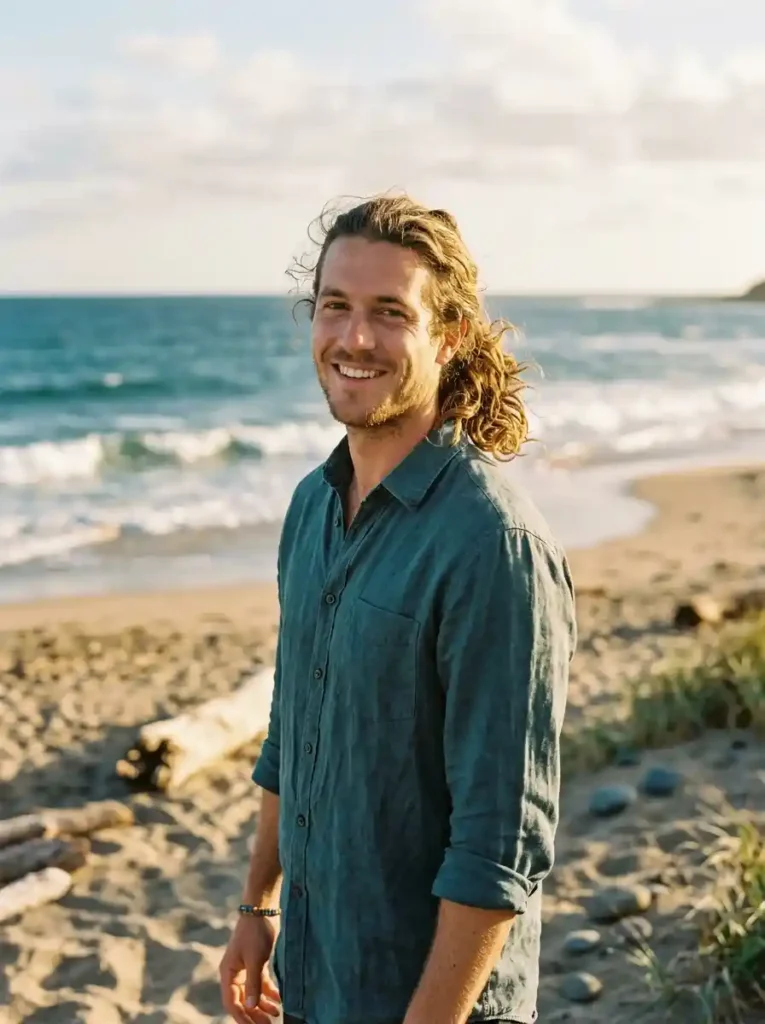 21 Mens Ponytail Hairstyles That Blend Style and Confidence 5 The Textured Ponytail With Natural Waves — Embracing What You Have