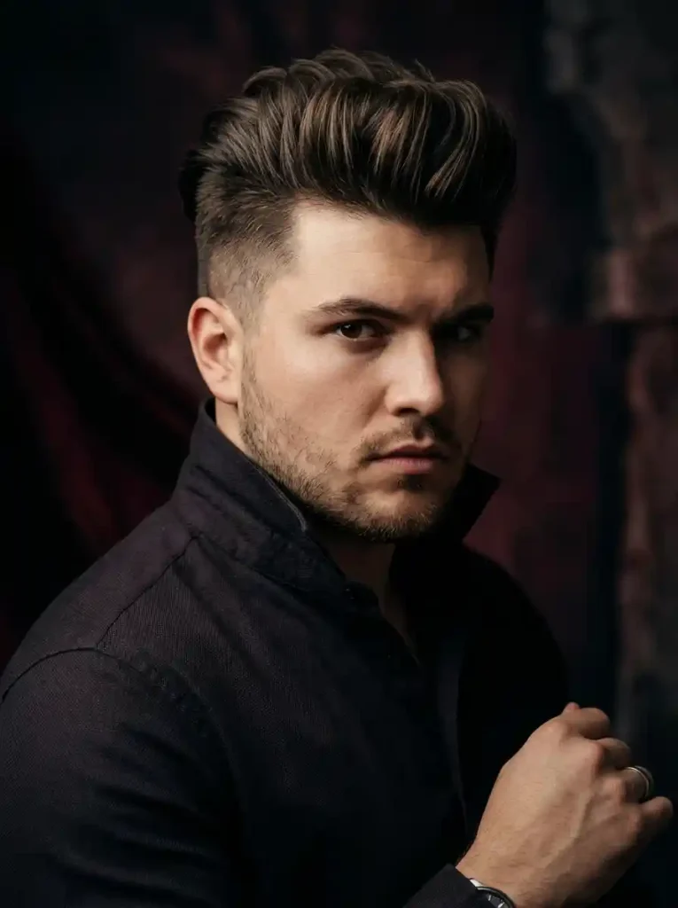 The Undercut With Pushed Back Top Lengthens Round Faces Dramatically