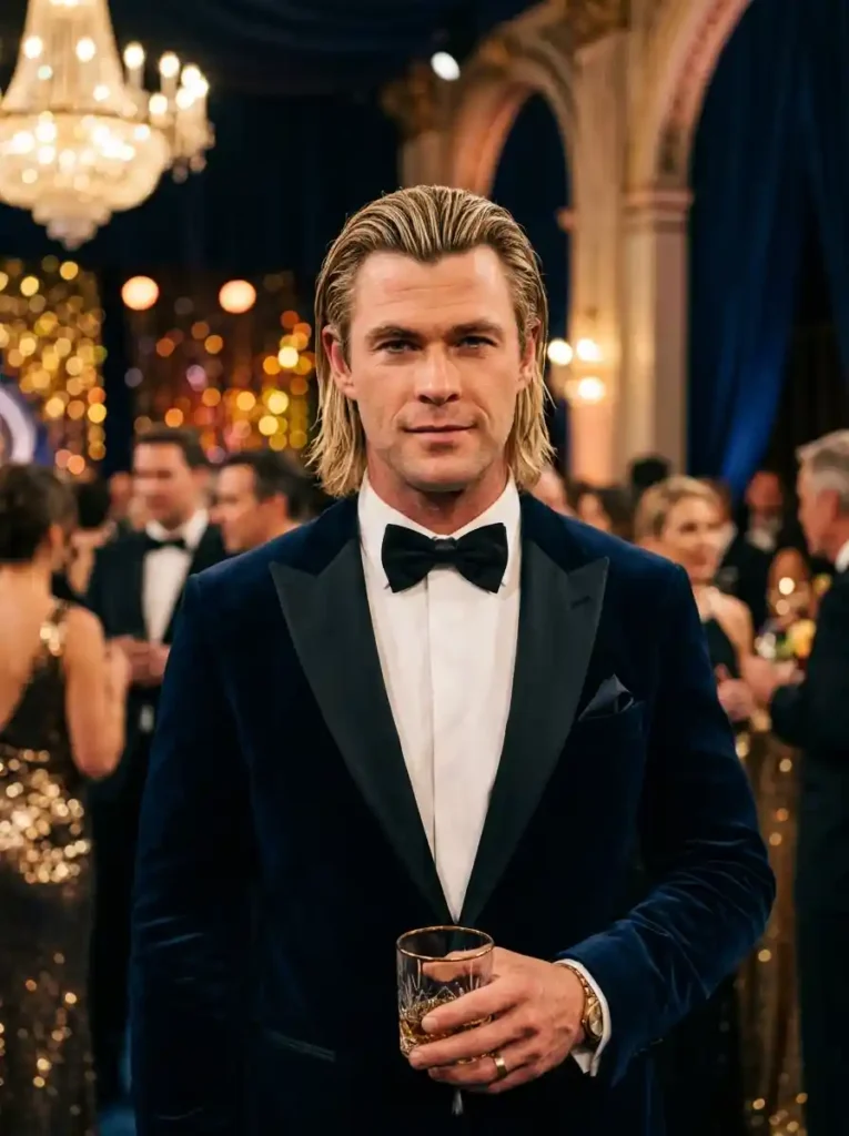 24 Chris Hemsworth Haircuts Worth Copying This Year 10 The Wet Look Slick Back — Formal Hemsworth at His Sharpest