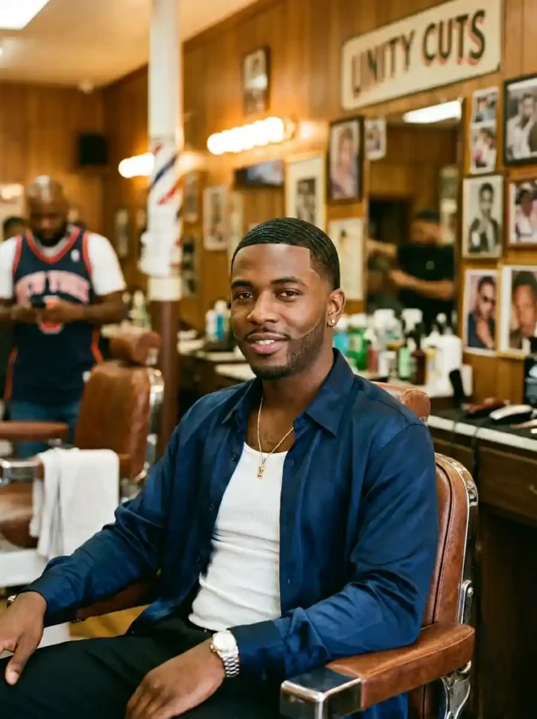 22 Usher Haircuts That Defined Modern Men's Grooming 15 The Y2K Era Waves with Pencil Thin Lined Beard