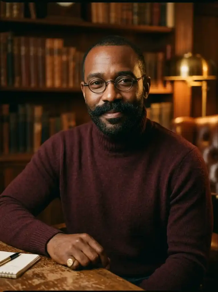 23 Beard Styles for Black Men That Elevate Your Look 18 Thick Mustache with Short Beard for Distinguished Vintage Power