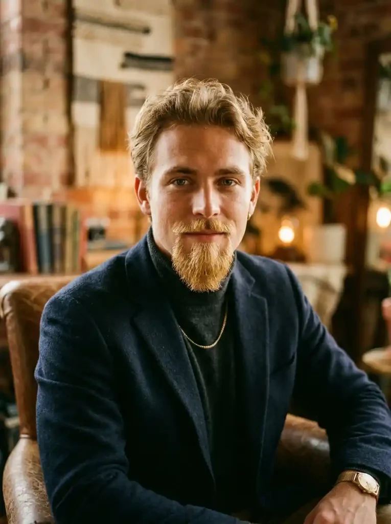 Van Dyke Blonde Beard for Vintage Modern Striking Character