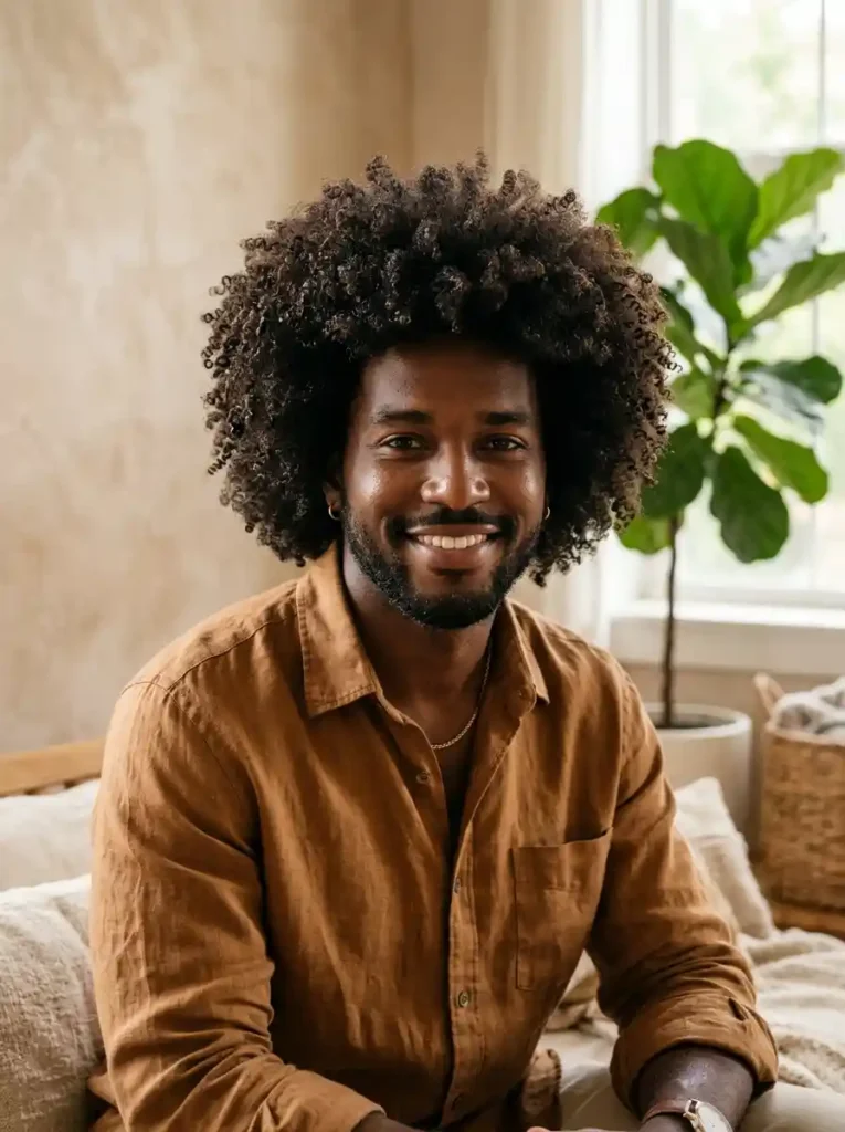 Afro with Defined Coil Pattern for Natural Texture Celebration