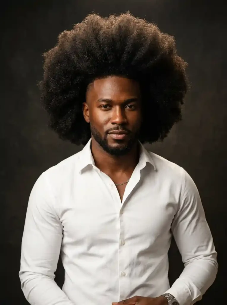 Big Volume Blowout with Natural Afro Top for Cultural Volume Power