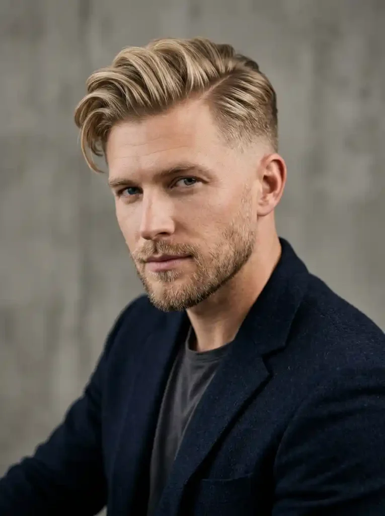 Blonde Modern Comb Over
