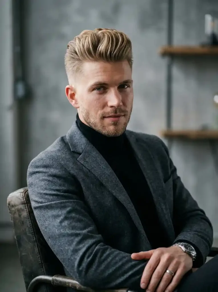Blonde Textured Pompadour
