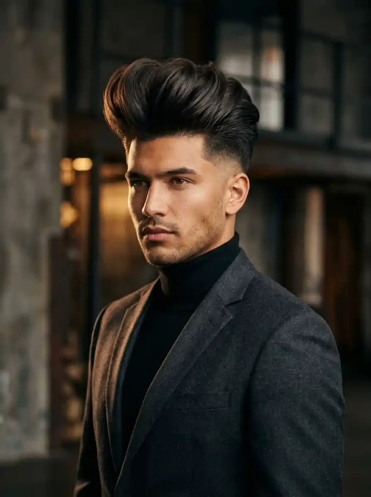 Blowout Slick Back with Fade for Sophisticated Big Volume Power