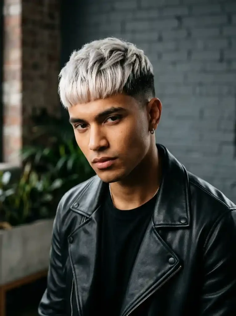 Caesar Cut with Bold Color for Individual Modern Statement