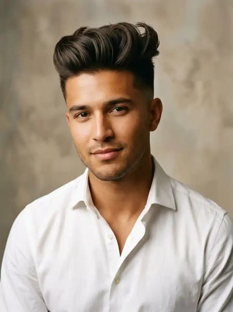 Classic Blowout Pompadour with Fade for Maximum Big Volume Classic