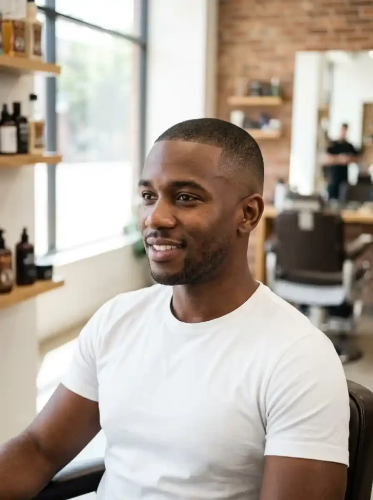 Classic Buzz Cut with Skin Fade for Maximum Sharp Clean