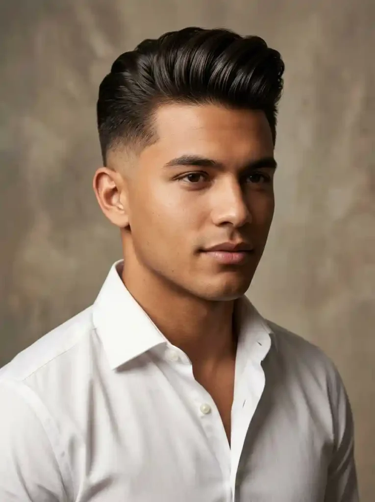 Classic Pompadour with Skin Fade for Maximum Timeless Modern Blend