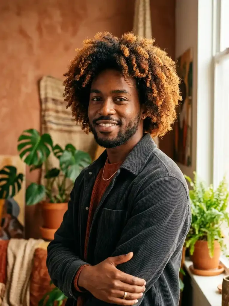 Colored Natural Afro for Bold Individual Cultural Expression