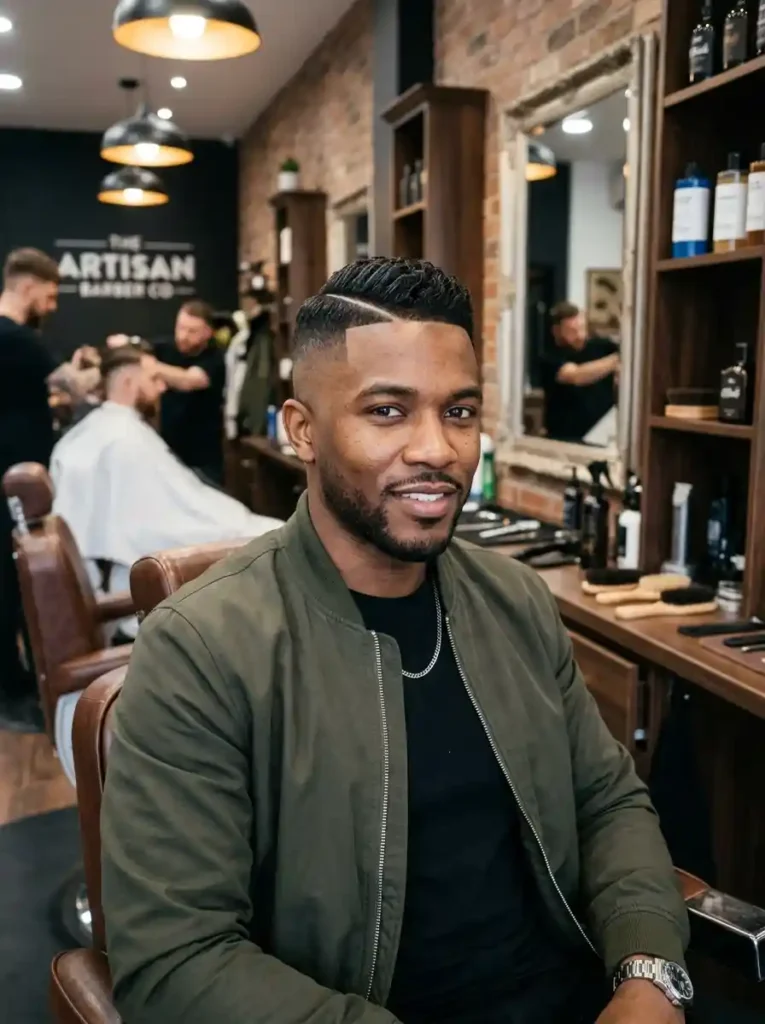 High Fade with Defined Hard Part