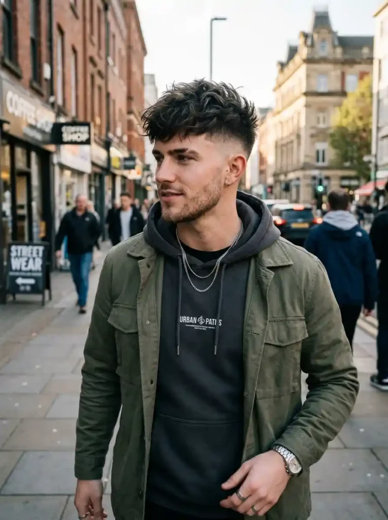 High Fade with Messy Textured Top