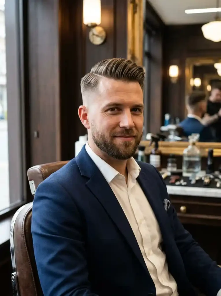 High Fade with Modern Comb Over 1