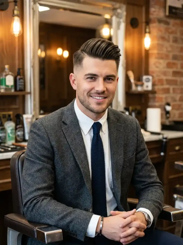 High Fade with Modern Comb Over