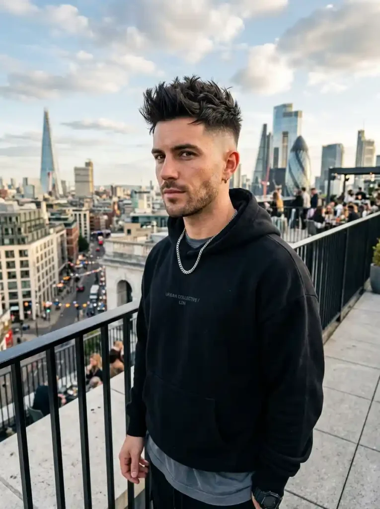 High Fade with Spiky Texture