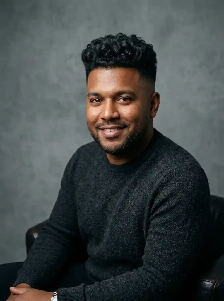 High Fade with Textured Top for Round Faces