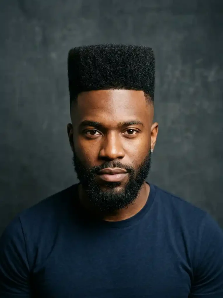 High Top Afro Fade for Graphic Cultural Statement