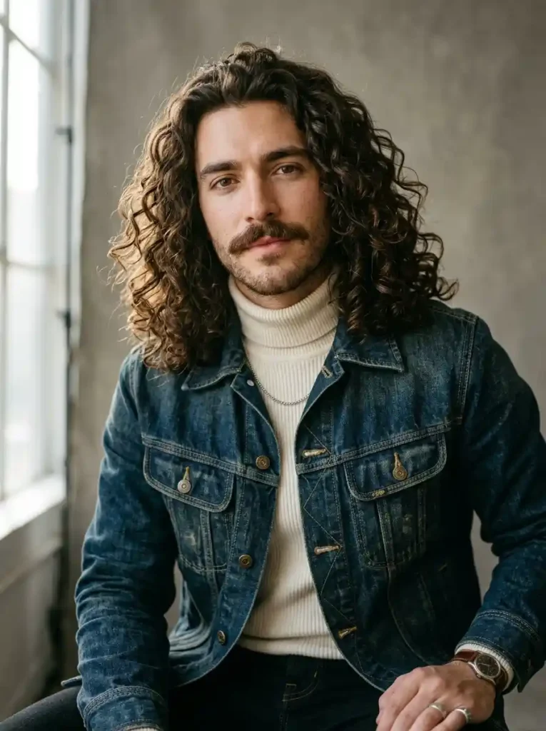 Long Curly Retro Style