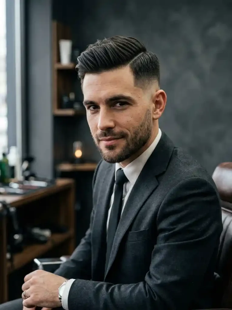 Low Fade Side Swept Undercut