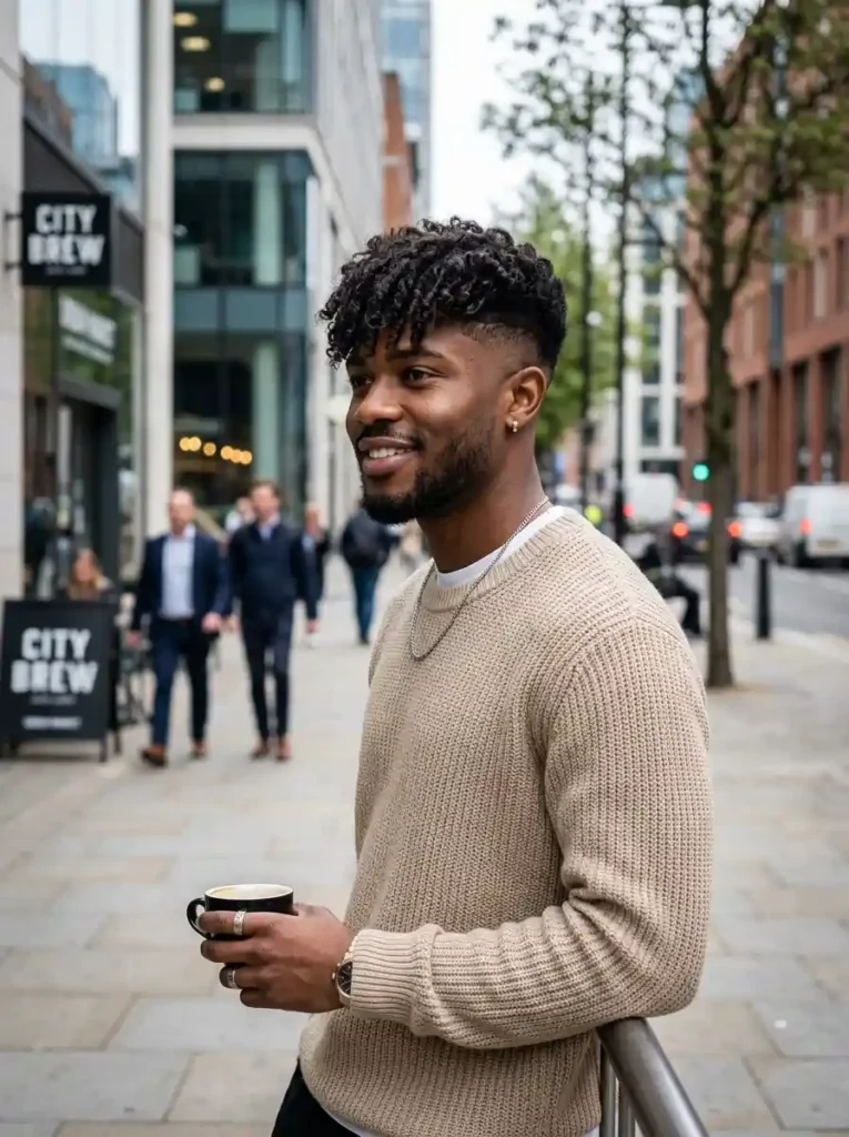 Low Fade with Long Textured Fringe