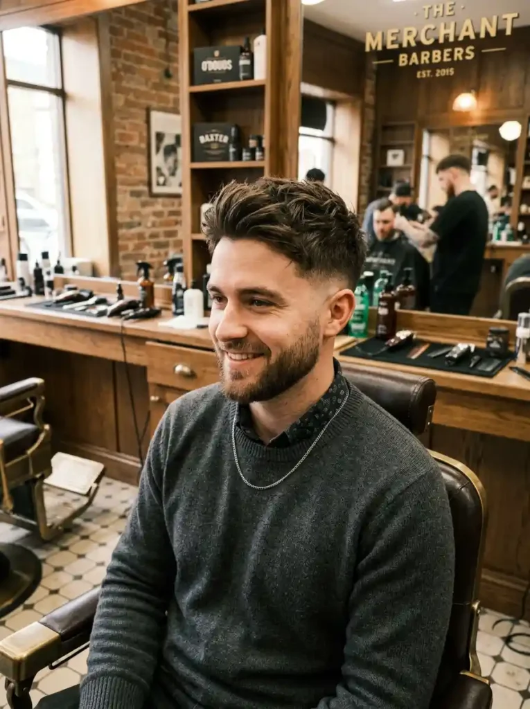 Low Fade with Medium Length Layers