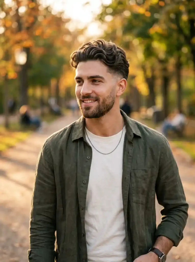Low Fade with Wavy Hair Movement