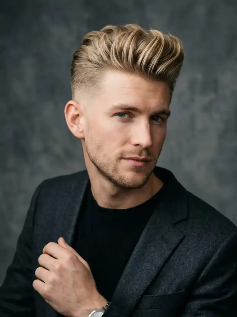 Modern Blonde Textured Quiff