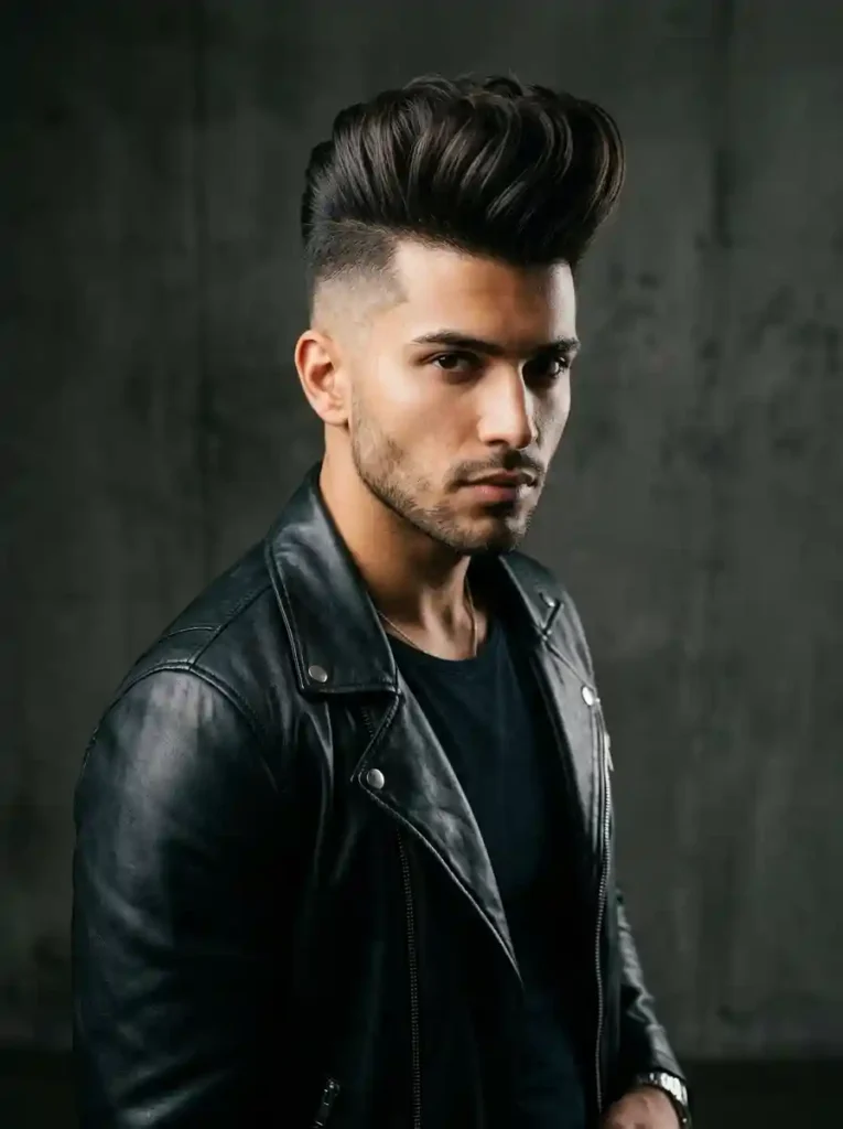 Pompadour Fade with Undercut for Bold Structural Modern Classic