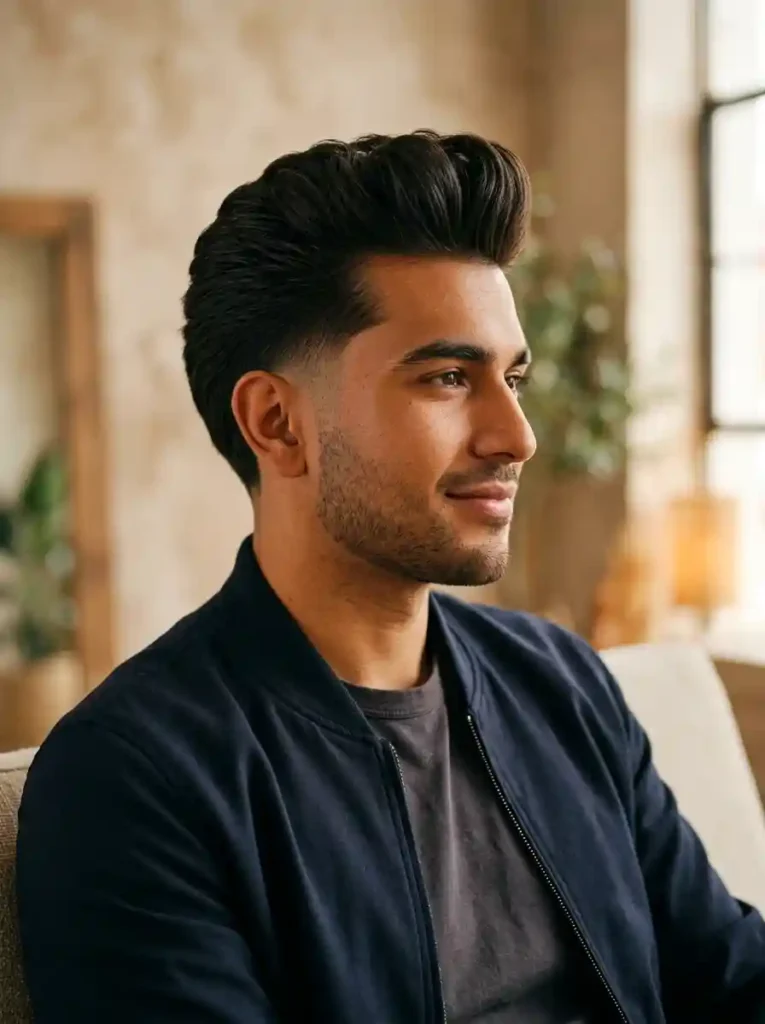 Pompadour with Drop Fade for Individual Modern Classic Character