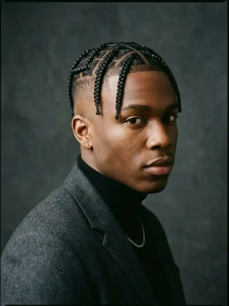 Razor Fade with Box Braids for Cultural Bold Ultra Clean
