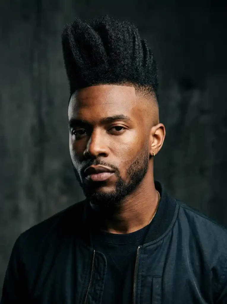Razor Fade with Mohawk for Bold Structural Ultra Clean Statement