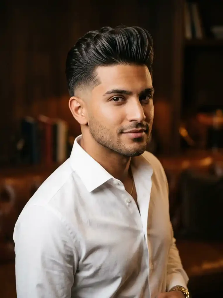 Razor Fade with Pompadour for Ultra Clean Elevated Power