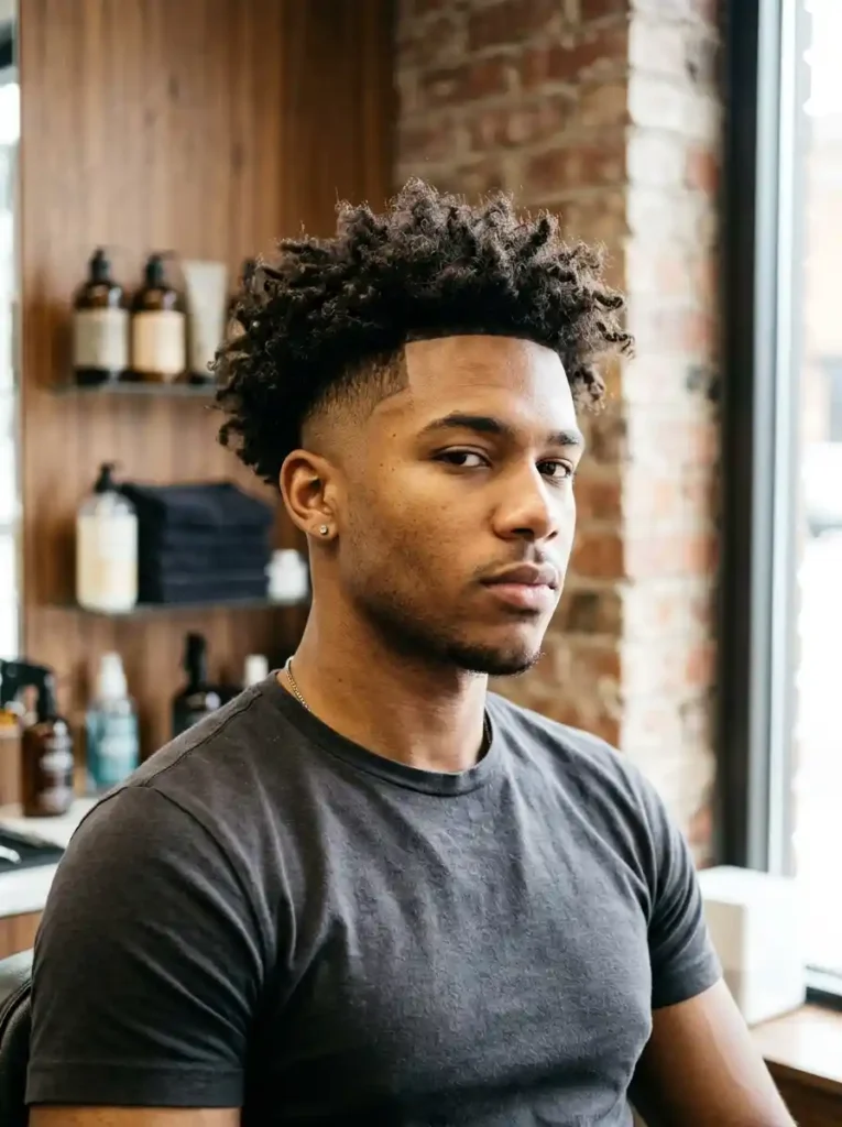 Razor Fade with Textured Top for Contrast Clean Modern