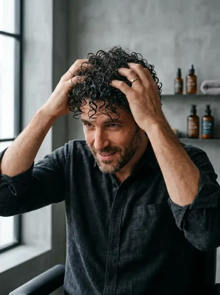 Scrunch Damp Hair to Build Curl Definition