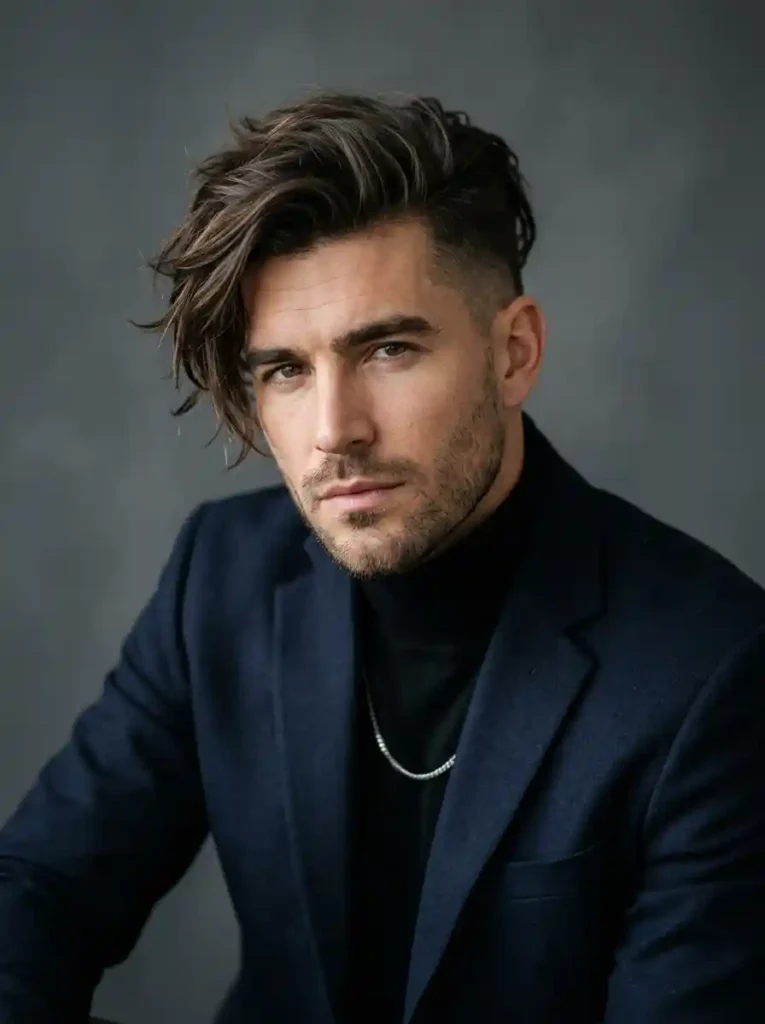 Side Swept Undercut with Loose Layers