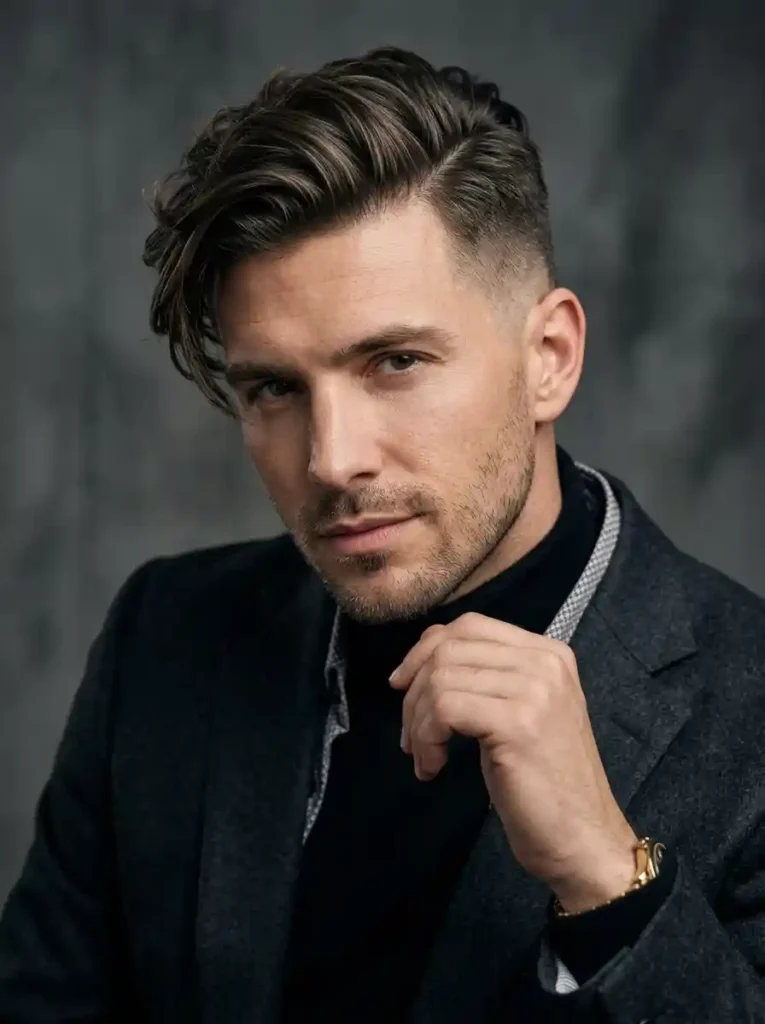 Side Swept Undercut with Natural Texture