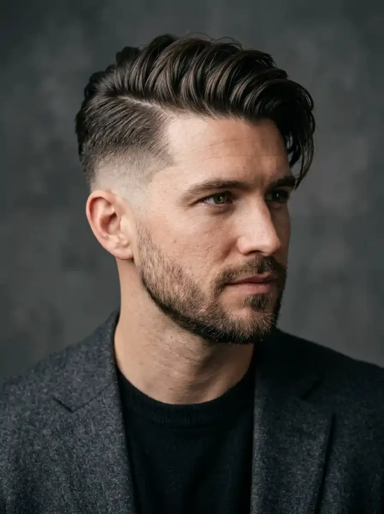 Side Swept Undercut with Skin Fade